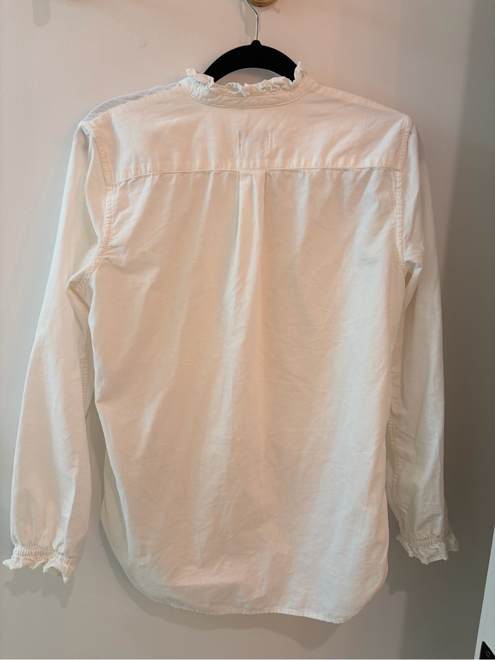 J.Crew Classic-fit ruffleneck shirt in corduroy Size 0. - Picture 6 of 6